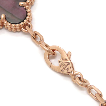 ヴァンクリーフアーペル Van Cleef & Arpels ヴィンテージアルハンブラ ブレスレット VCARP2R100 グレーXピンクゴールド K18PG ダイヤモンド グレーマザーオブパール ブレスレット 750PG 5モチーフ 24石