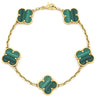 ヴァンクリーフアーペル Van Cleef & Arpels ヴィンテージ アルハンブラ ブレスレット VCARL80900 グリーンXイエローゴールド K18YG マラカイト ブレスレット 緑 750YG 5モチーフ