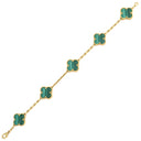 ヴァンクリーフアーペル Van Cleef & Arpels ヴィンテージ アルハンブラ ブレスレット VCARL80900 グリーンXイエローゴールド K18YG マラカイト ブレスレット 緑 750YG 5モチーフ
