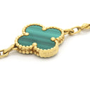 ヴァンクリーフアーペル Van Cleef & Arpels ヴィンテージ アルハンブラ ブレスレット VCARL80900 グリーンXイエローゴールド K18YG マラカイト ブレスレット 緑 750YG 5モチーフ