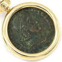 ブルガリ BVLGARI モネーテ アンティークコイン ブラックXイエローゴールドXネイビー K18YG アンティークコイン ネックレス 750 AD337-361 コンスタンティヌス2世
