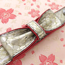 ルイヴィトン LOUIS VUITTON アマレーヌ ローズ M92586 ピンク×シルバー パイソン モノグラム サテン チェリーブロッサム ショルダーバッグ シルバー金具 村上隆 ワンショルダー