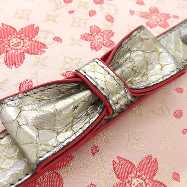 ルイヴィトン LOUIS VUITTON アマレーヌ ローズ M92586 ピンク×シルバー パイソン モノグラム サテン チェリーブロッサム ショルダーバッグ シルバー金具 村上隆 ワンショルダー