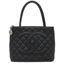 シャネル CHANEL 復刻トート A01804 ブラック キャビアスキン トートバッグ シルバー金具 黒 ココマーク ショルダーバッグ 肩掛け