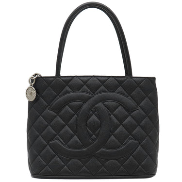 シャネル CHANEL 復刻トート A01804 ブラック キャビアスキン トートバッグ シルバー金具 黒 ココマーク ショルダーバッグ 肩掛け