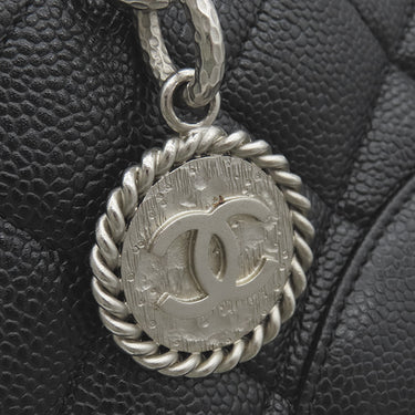シャネル CHANEL 復刻トート A01804 ブラック キャビアスキン トートバッグ シルバー金具 黒 ココマーク ショルダーバッグ 肩掛け