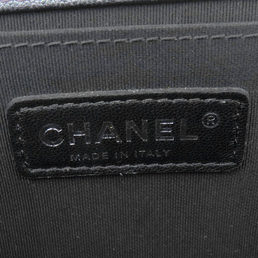 シャネル CHANEL ボーイシャネル チェーンショルダー パープル グレインドカーフスキン ショルダーバッグ 紫 レインボー金具