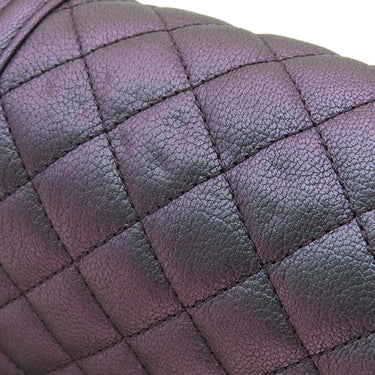 シャネル CHANEL ボーイシャネル チェーンショルダー パープル グレインドカーフスキン ショルダーバッグ 紫 レインボー金具