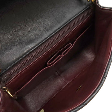 シャネル CHANEL スクエア マトラッセ チェーンショルダー ブラック ラムスキン ショルダーバッグ ゴールド金具 黒 斜め掛け