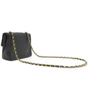 シャネル CHANEL スクエア マトラッセ チェーンショルダー ブラック ラムスキン ショルダーバッグ ゴールド金具 黒 斜め掛け