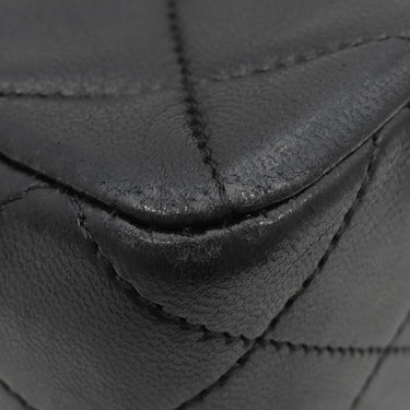 シャネル CHANEL スクエア マトラッセ チェーンショルダー ブラック ラムスキン ショルダーバッグ ゴールド金具 黒 斜め掛け