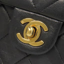 シャネル CHANEL スクエア マトラッセ チェーンショルダー ブラック ラムスキン ショルダーバッグ ゴールド金具 黒 斜め掛け