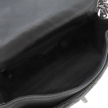 シャネル CHANEL マトラッセ チェーンショルダー A37048 ブラック ラムスキン ショルダーバッグ シルバー金具 黒 ココマーク