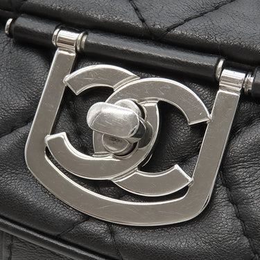 シャネル CHANEL マトラッセ チェーンショルダー A37048 ブラック ラムスキン ショルダーバッグ シルバー金具 黒 ココマーク