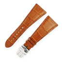 ブルガリ BVLGARI アショーマ（AA48）用 クロコバンド M ブラウン クロコダイル ステンレススチール 腕時計パーツ 純正 替え ベルト ストラップ 28mm 純正SS製バックル付 ブラウン 茶