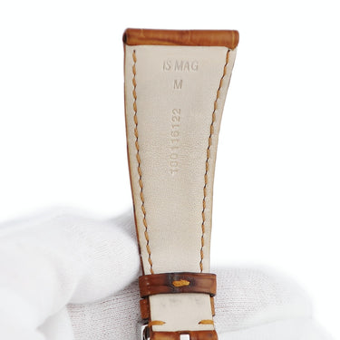 ブルガリ BVLGARI アショーマ（AA48）用 クロコバンド M ブラウン クロコダイル ステンレススチール 腕時計パーツ 純正 替え ベルト ストラップ 28mm 純正SS製バックル付 ブラウン 茶