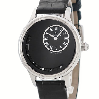 腕時計 ジャケ・ドロー Jaquet Droz プティ ウール ミニット デイト アストラル J021010201 自動巻き メンズ OH済 純正ダイヤ 黒