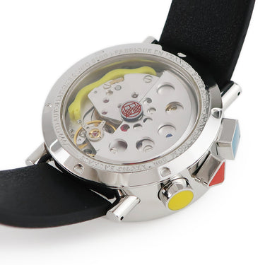 アランシルベスタイン ALAIN SILBERSTEIN クロノ バウハウス デイデイト LW05100 自動巻き メンズ 赤 青 黄 デイ＆ナイト表示 限定