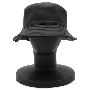 ロエベ LOEWE フィッシャーマンハット ブラック ラムスキン レザ ＃57 ハット シルバー金具 黒 帽子 アナグラム バケットハット