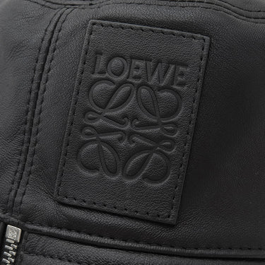 ロエベ LOEWE フィッシャーマンハット ブラック ラムスキン レザ ＃57 ハット シルバー金具 黒 帽子 アナグラム バケットハット