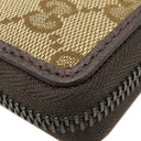 グッチ GUCCI GG ジップアラウンドウォレット 307980 ベージュ×ダークブラウン GGキャンバス レザー 長財布 シルバー金具 ガンメタル金具 茶 メタルバー