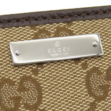 グッチ GUCCI GG ジップアラウンドウォレット 307980 ベージュ×ダークブラウン GGキャンバス レザー 長財布 シルバー金具 ガンメタル金具 茶 メタルバー