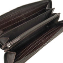 グッチ GUCCI GG ジップアラウンドウォレット 307980 ベージュ×ダークブラウン GGキャンバス レザー 長財布 シルバー金具 ガンメタル金具 茶 メタルバー