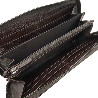 グッチ GUCCI GG ジップアラウンドウォレット 307980 ベージュ×ダークブラウン GGキャンバス レザー 長財布 シルバー金具 ガンメタル金具 茶 メタルバー