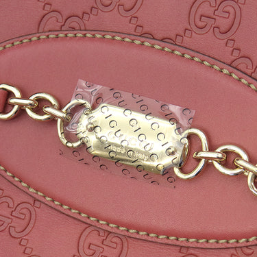 グッチ GUCCI グッチシマ ホースビット 145993 ピンク レザー ハンドバッグ ゴールド金具 トート ショルダー 肩掛け