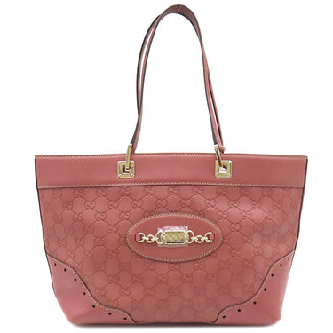 グッチ GUCCI グッチシマ ホースビット 145993 ピンク レザー ハンドバッグ ゴールド金具 トート ショルダー 肩掛け