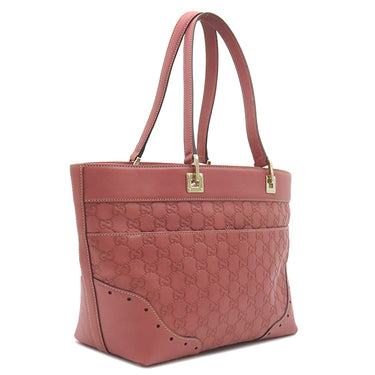 グッチ GUCCI グッチシマ ホースビット 145993 ピンク レザー ハンドバッグ ゴールド金具 トート ショルダー 肩掛け