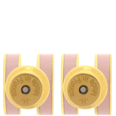 エルメス HERMES ポップアッシュ Hピアス ミニ ローズドラジェXゴールド GP エナメル ピアス ゴールド金具 H型