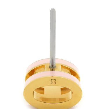 エルメス HERMES ポップアッシュ Hピアス ミニ ローズドラジェXゴールド GP エナメル ピアス ゴールド金具 H型