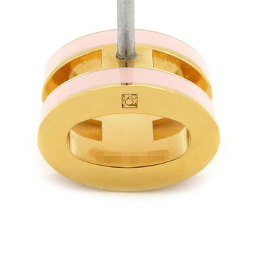 エルメス HERMES ポップアッシュ Hピアス ミニ ローズドラジェXゴールド GP エナメル ピアス ゴールド金具 H型