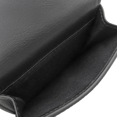 クリスチャン・ディオール Christian Dior CD Icon 三つ折りウォレット 2ESBC110CDI ブラック グレインドカーフスキン 三つ折り財布 シルバー金具 黒 コンパクトウォレット