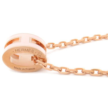 エルメス HERMES ポップアッシュ ミニ ペンダント ローズドラジェXゴールド GP ラッカー ネックレス ゴールド金具 新品 未使用 Hモチーフ