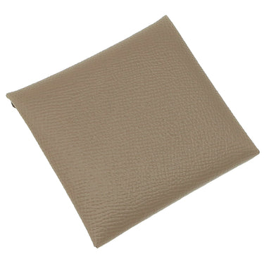 エルメス HERMES バスティア エトゥープ ヴォーエプソン コインケース シルバー金具 新品 未使用 グレージュ