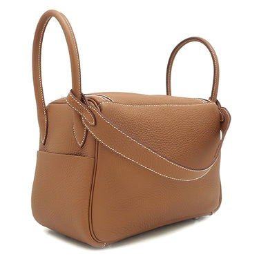 エルメス HERMES リンディ26 ゴールド トリヨンクレマンス 2WAYバッグ シルバー金具 新品 未使用 茶