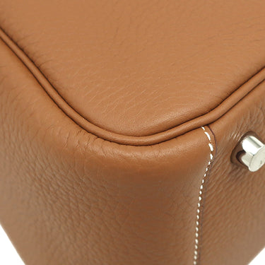 エルメス HERMES リンディ26 ゴールド トリヨンクレマンス 2WAYバッグ シルバー金具 新品 未使用 茶