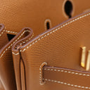 エルメス HERMES バーキン35 ゴールド ヴォーエプソン ハンドバッグ ゴールド金具 茶