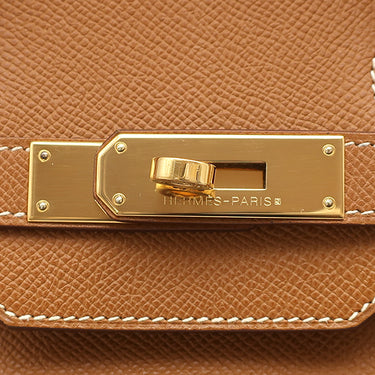 エルメス HERMES バーキン35 ゴールド ヴォーエプソン ハンドバッグ ゴールド金具 茶