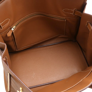 エルメス HERMES バーキン35 ゴールド ヴォーエプソン ハンドバッグ ゴールド金具 茶