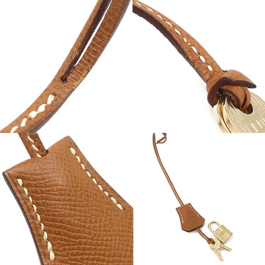 エルメス HERMES バーキン35 ゴールド ヴォーエプソン ハンドバッグ ゴールド金具 茶