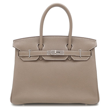 エルメス HERMES バーキン30 エトゥープ トリヨンクレマンス ハンドバッグ シルバー金具 グレージュ