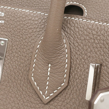エルメス HERMES バーキン30 エトゥープ トリヨンクレマンス ハンドバッグ シルバー金具 グレージュ