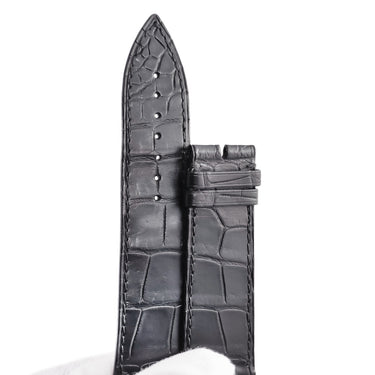 フランクミュラー FRANCK MULLER ロングアイランド(1100/1150/1200)用 クロコバンド ブラック クロコダイル 腕時計パーツ 未使用 純正 替え ベルト マット 24mm ブラック 黒