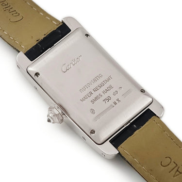 カルティエ Cartier タンクアメリカン MM WB710002 自動巻き メンズ レディース OH済 K18WG無垢 純正ダイヤ スクエア