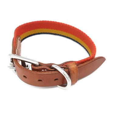 エルメス HERMES 犬用リード ロカバール 犬用首輪 ロカバール3 ダークアイリッシュ ウール ナイロン ブライドルレザー 小物 シルバー金具 茶 赤 黄色 紺 メタルループ欠品