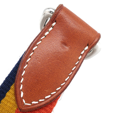 エルメス HERMES 犬用リード ロカバール 犬用首輪 ロカバール3 ダークアイリッシュ ウール ナイロン ブライドルレザー 小物 シルバー金具 茶 赤 黄色 紺 メタルループ欠品