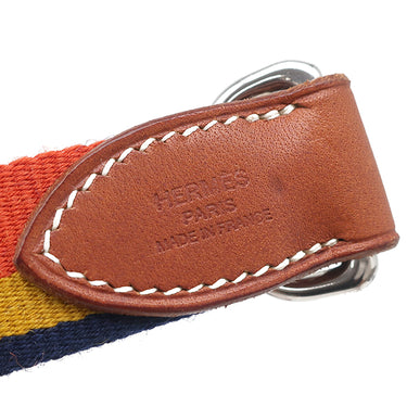 エルメス HERMES 犬用リード ロカバール 犬用首輪 ロカバール3 ダークアイリッシュ ウール ナイロン ブライドルレザー 小物 シルバー金具 茶 赤 黄色 紺 メタルループ欠品